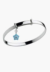 lovely tiny silver star December baby birthstone bracelet
